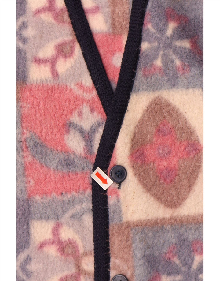 VINTAGE Hombres Fleece Gilet Reino Unido 42 XL Poliéster Fair Isle multicolor