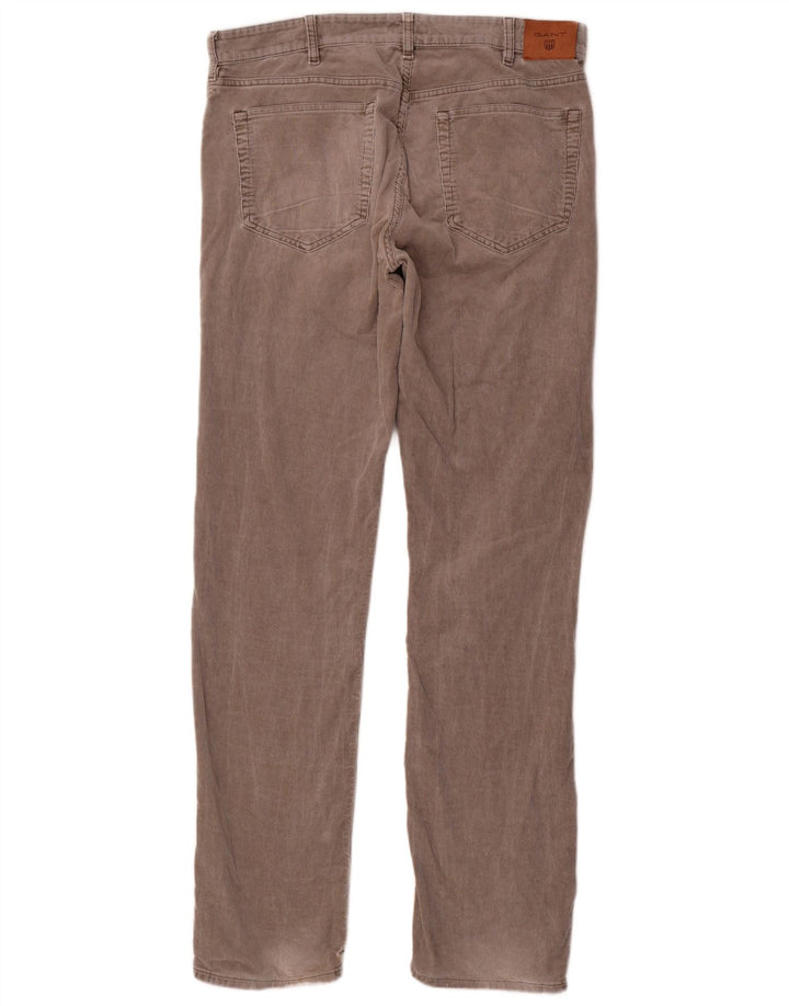 GANT Pantalones ajustados de pana para hombre W34 L36 Algodón gris