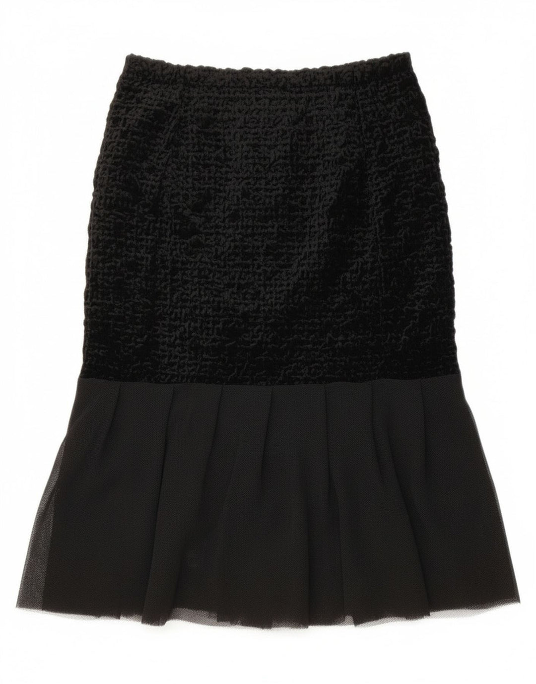 Vintage Mujer Tulip Falda W28 Medio Negro