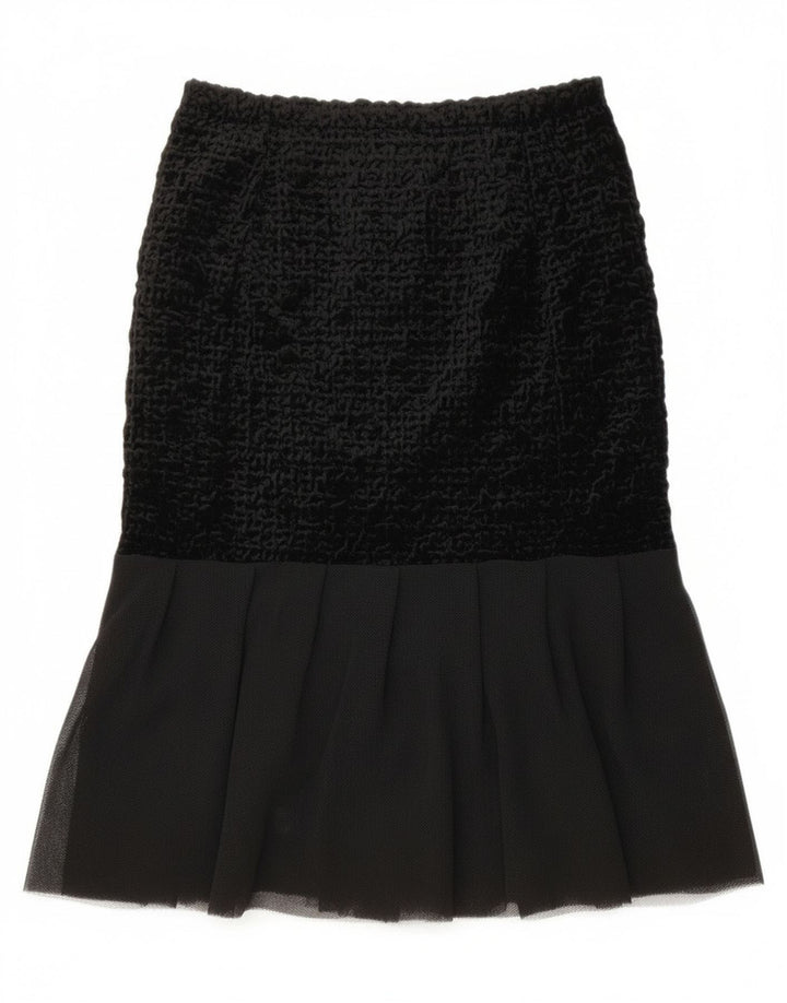 Vintage Mujer Tulip Falda W28 Medio Negro