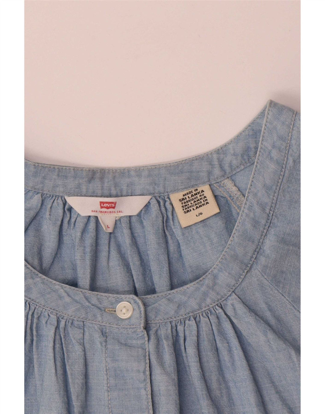 Levi's Blusa camisera extragrande para mujer UK 46 Algodón azul grande
