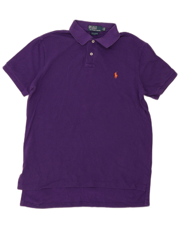 Polo Ralph Lauren - Camisa de ajuste personalizado para hombre (algodón morado grande)