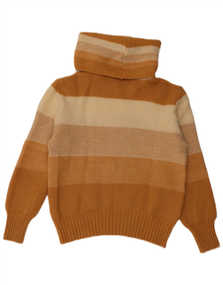 VINTAGE Jersey de cuello vuelto para mujer IT 44 Rayas beige medianas