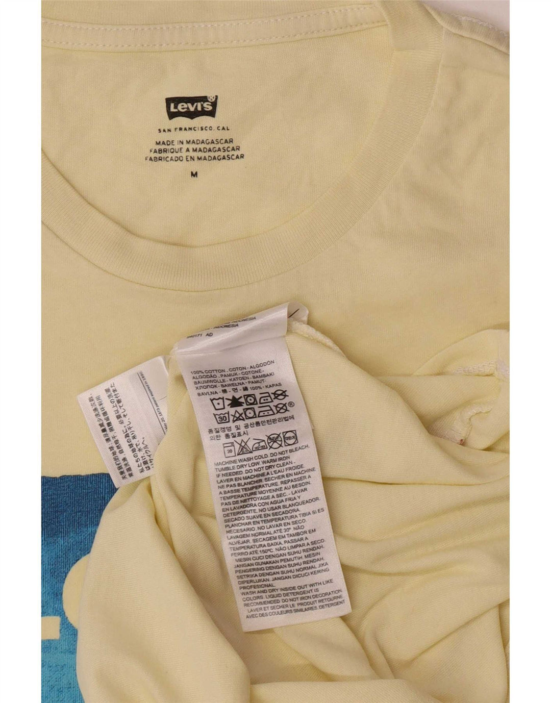 Levi's Hombre Camiseta Gráfica Top Algodón Amarillo Medio