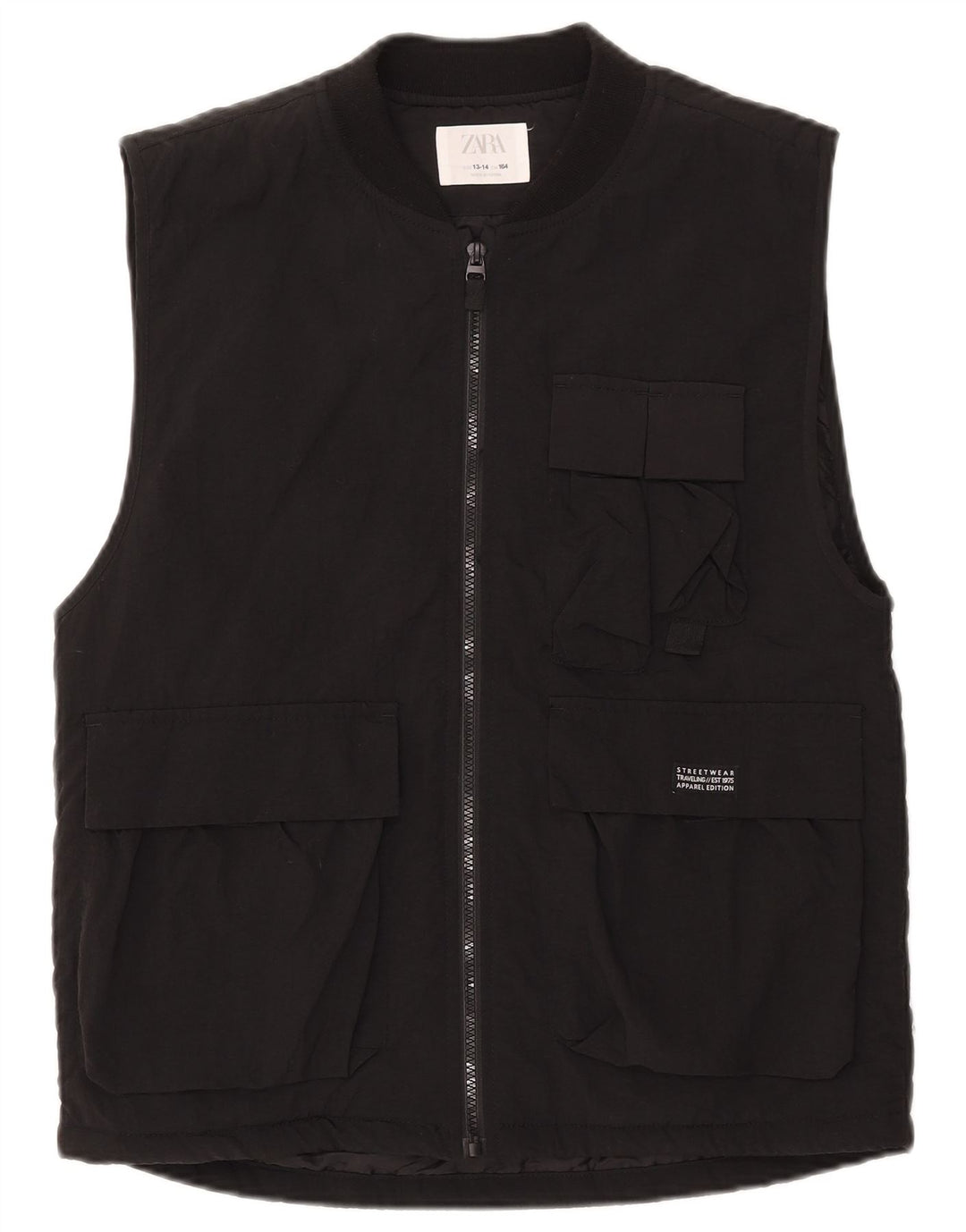 Zara Chaleco utilitario para niño 13-14 años Nylon negro