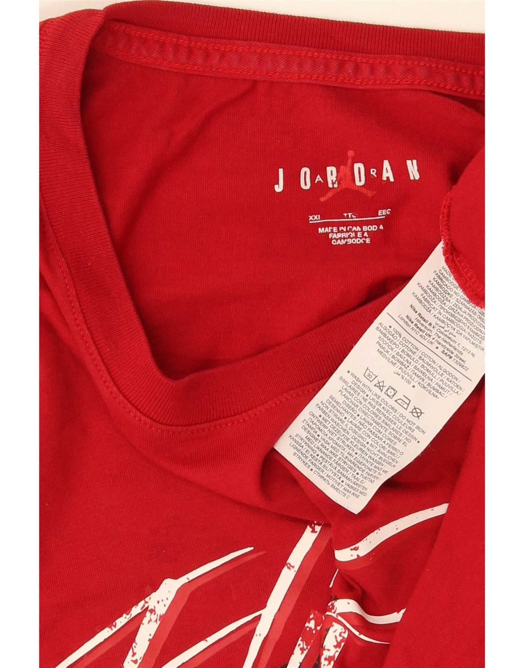Jordan Camiseta gráfica para hombre Top 2XL Algodón rojo