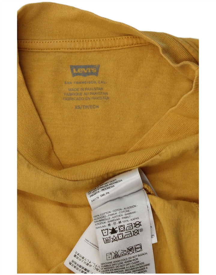 LEVI'S Camiseta corta extragrande para mujer UK 6 XS Algodón amarillo