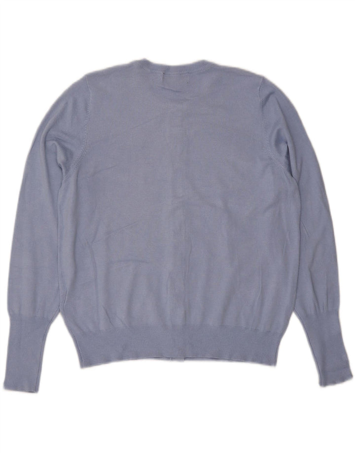 Marks & Spencer Suéter tipo cárdigan para mujer UK 46 Viscosa azul grande