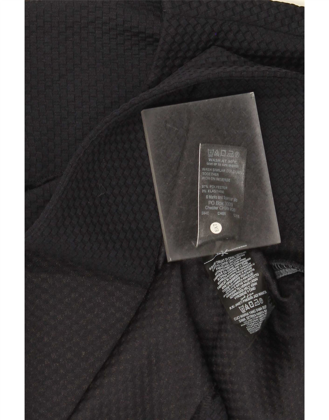 Marks & Spencer Chaqueta Blazer Corta de Manga 3/4 para Mujer UK 46 Grande Azul Marino