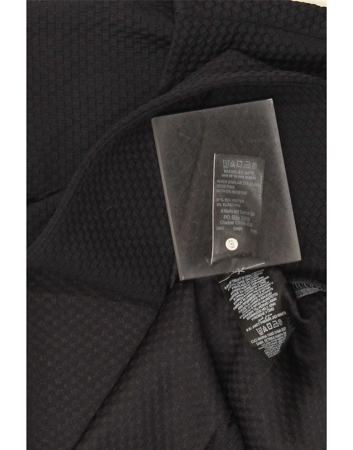 Marks & Spencer Chaqueta Blazer Corta de Manga 3/4 para Mujer UK 46 Grande Azul Marino