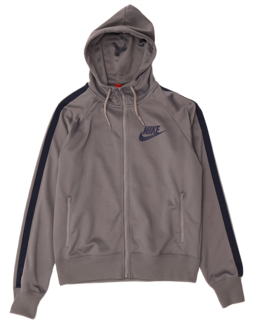 Sudadera con capucha y cremallera para hombre Nike Poliéster color block gris medio