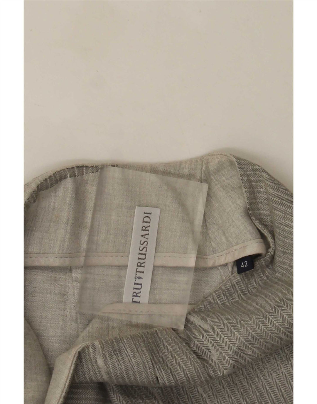 Minifalda plisada Trussardi para mujer IT 42 Medium W28 Grey Herringbone