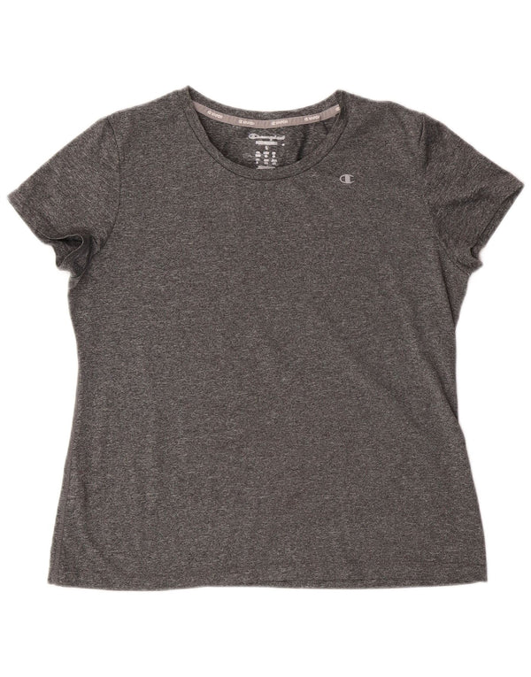 Champion Camiseta para mujer Top UK 46 Grande Gris Poliéster