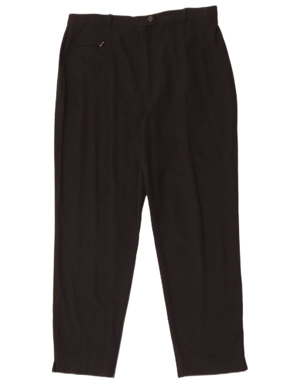 Marks & Spencer Pantalones de traje de cintura alta para mujer UK 46 Large W32 L28 Negro