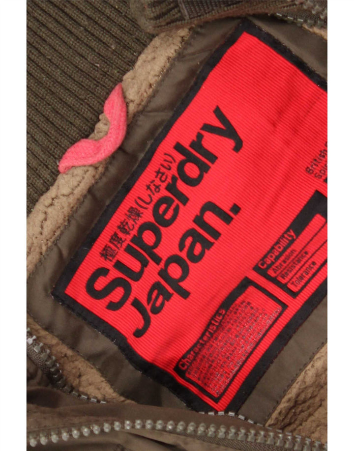 Superdry Chaqueta Cortavientos Con Capucha Para Mujer UK 46 Large Poliéster Caqui