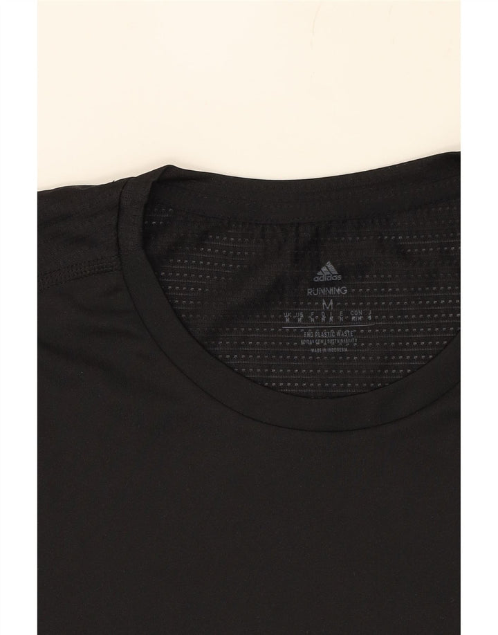 ADIDAS Mens Aeroready T-Shirt Top Medium Black Polyester Vintage Adidas and Second-Hand Adidas from Messina Hembry 
