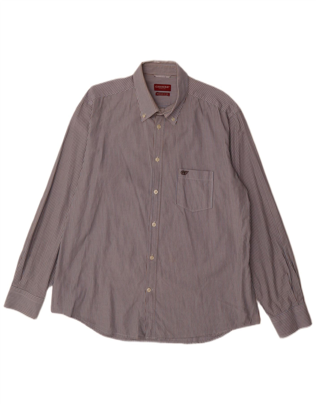 Camisa Carrera Hombre Regular Fit XL Algodón Rayas Azules