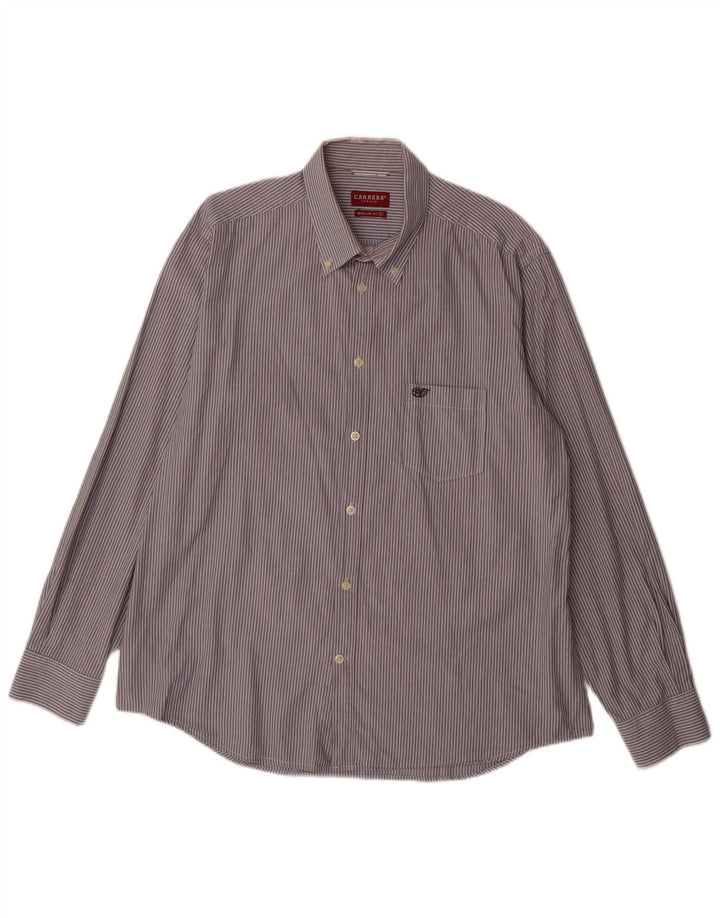 Camisa Carrera Hombre Regular Fit XL Algodón Rayas Azules