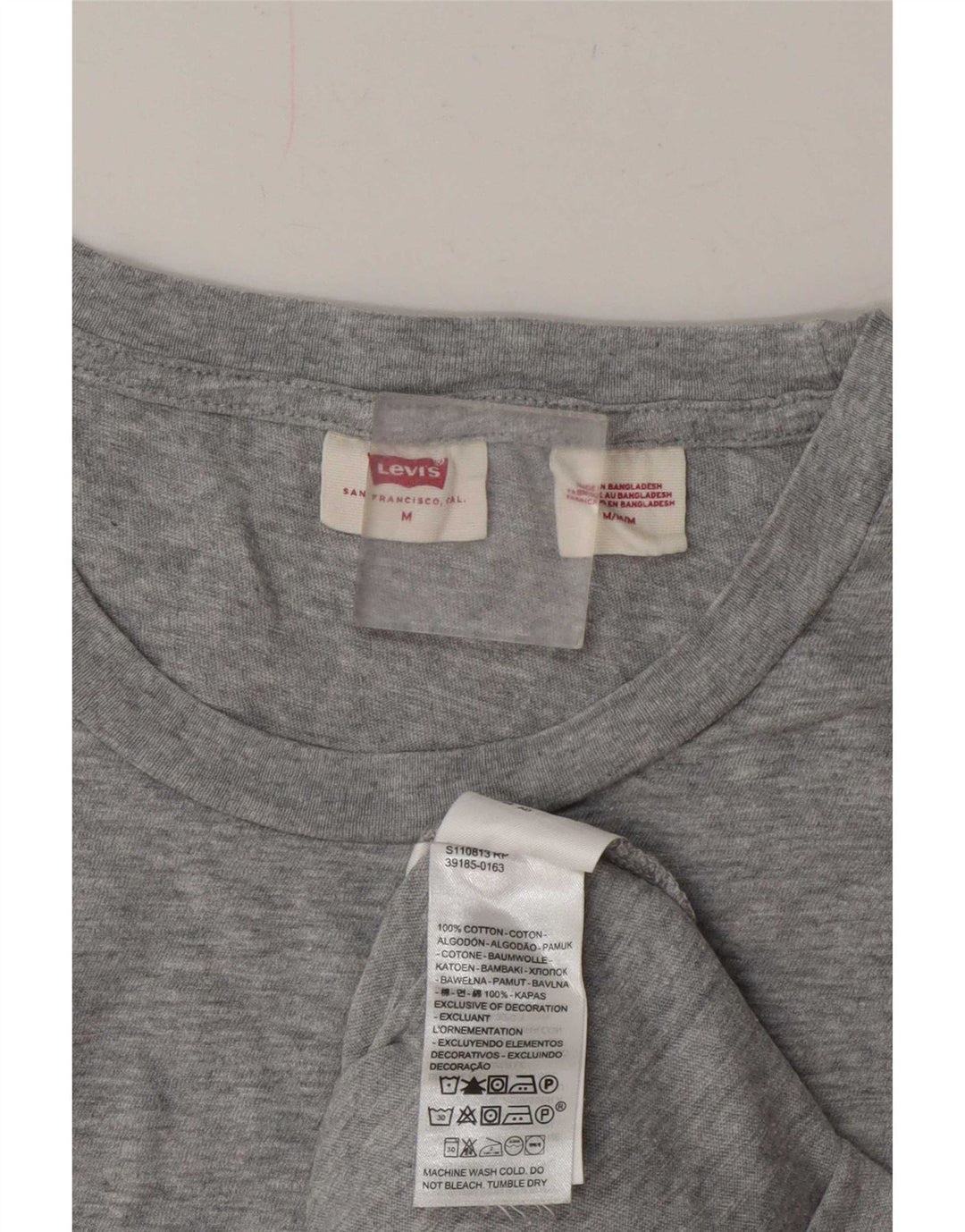 Levi's Camiseta para mujer Top UK 44 Algodón moteado gris medio