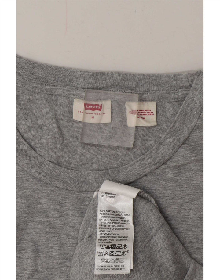 Levi's Camiseta para mujer Top UK 44 Algodón moteado gris medio