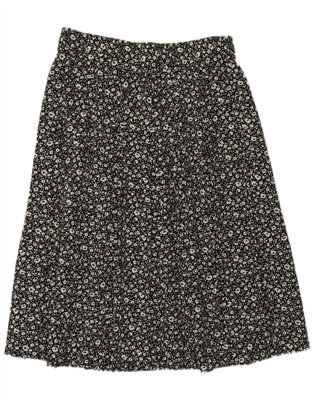 St Michael Falda Acampanada para Mujer UK 40 Grande W30 Poliéster Floral Negro