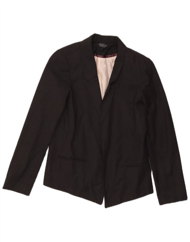 Topshop Chaqueta tipo blazer abierta para mujer UK 8 Small Poliéster negro
