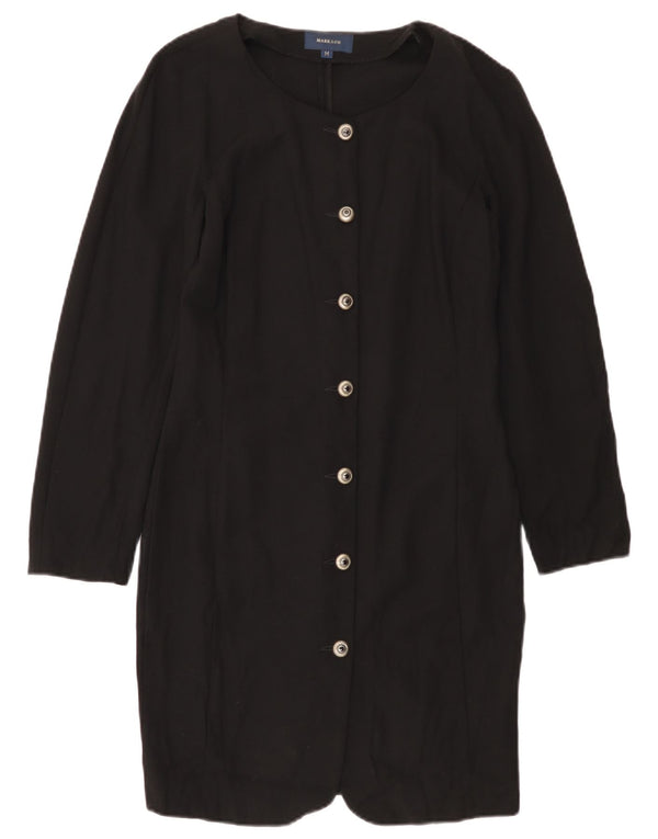 Vintage mujer camisa vestido Reino Unido 12 medio negro