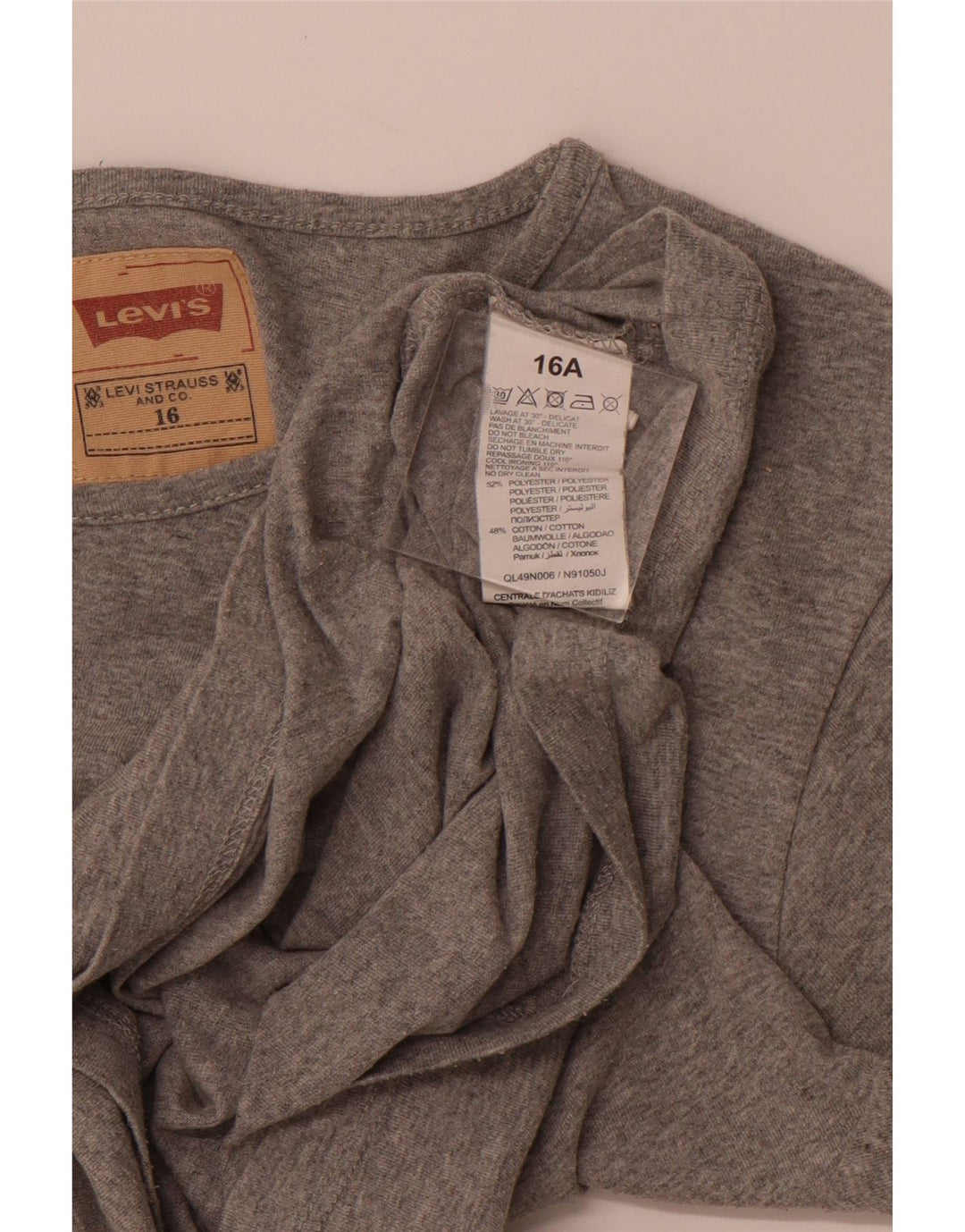LEVI'S Camiseta Gráfica Niña 15-16 Años Gris Poliéster