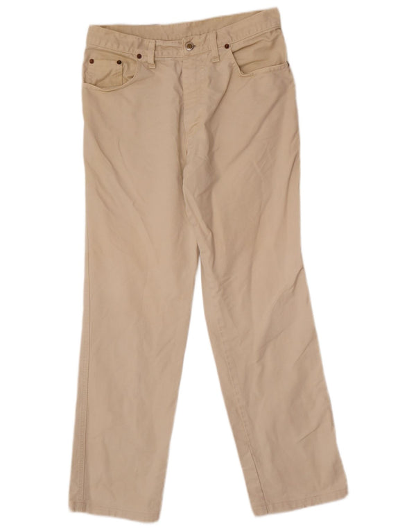 Vintage hombres rectos pantalones casuales IT 48 Medio W30 L29 Algodón Beige