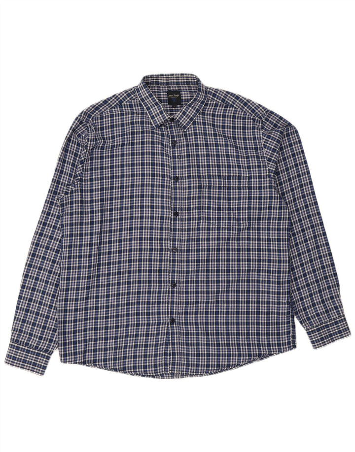 James Pringle Camisa de franela para hombre Poliéster a cuadros azules grandes