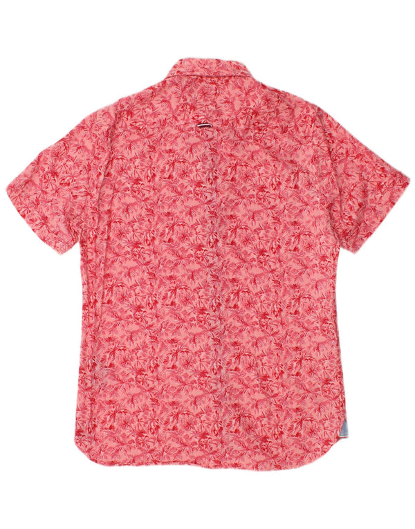 Camisa Tommy Hilfiger de manga corta para hombre de algodón floral rosa pequeño