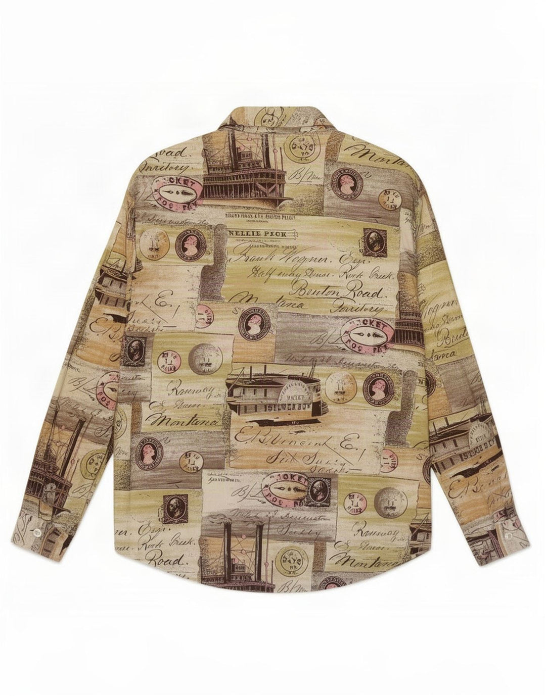 Vintage mujer patrón abstracto camisa Reino Unido 14 medio multicolor
