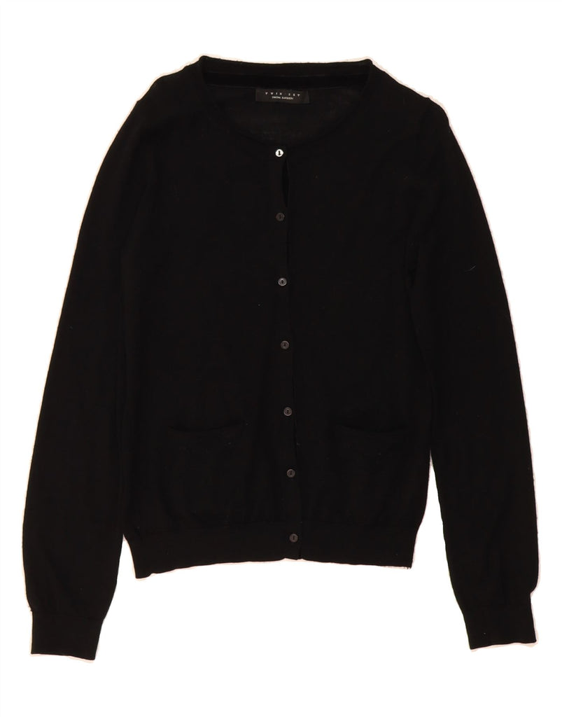 SIMONA BARBIERI Womens Twin-Set Cardigan Sweater UK 12 Medium Black Wool Vintage Simona Barbieri and Second-Hand Simona Barbieri from Messina Hembry 