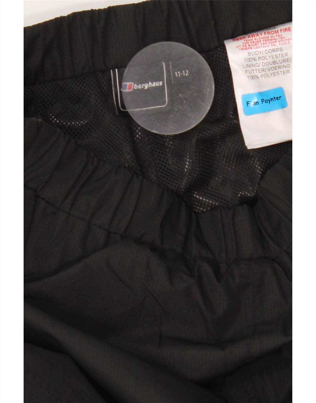 Berghaus Pantalón impermeable para niño 11-12 años Negro Poliéster