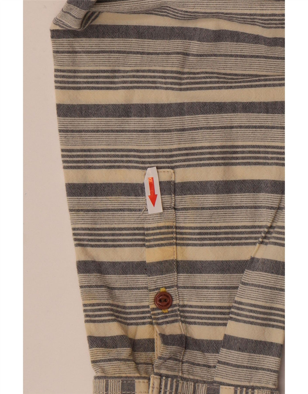 Camisa ajustada de hombre White Stuff de algodón a rayas beige 2XL