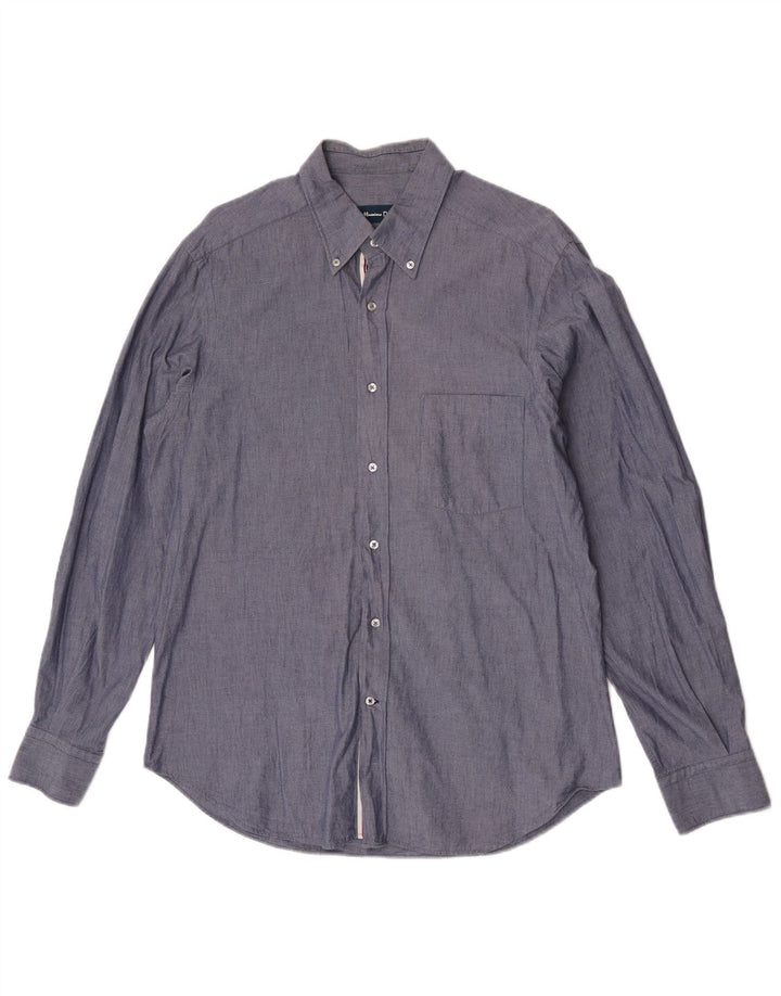 Camisa Massimo Dutti Hombre Grande Gris Algodón