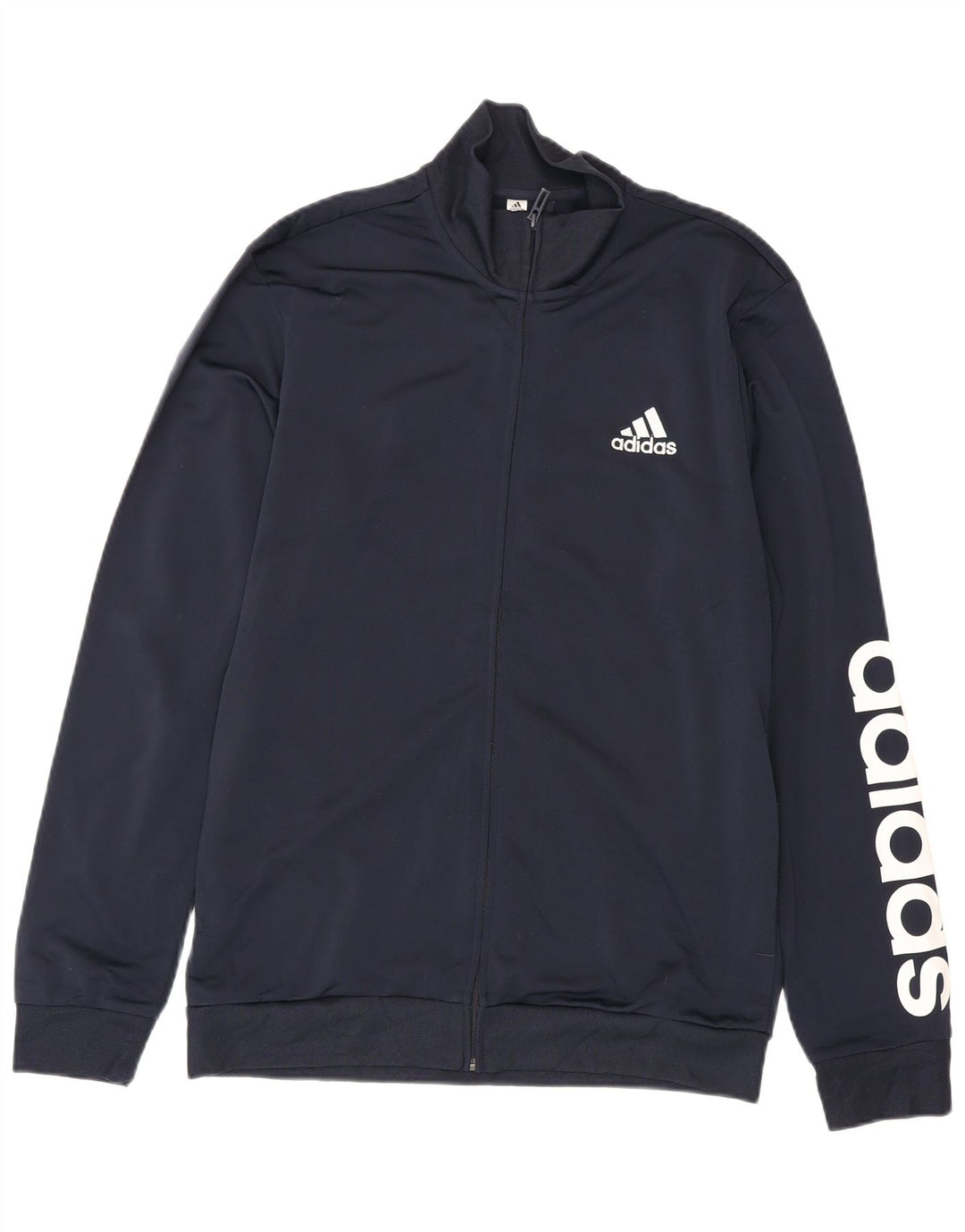 Adidas - Chaqueta de chándal gráfica para hombre, talla 40/42, talla mediana, azul marino