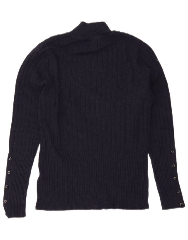 Marks & Spencer - Jersey con cuello alto para mujer, talla 40, talla M, color azul marino