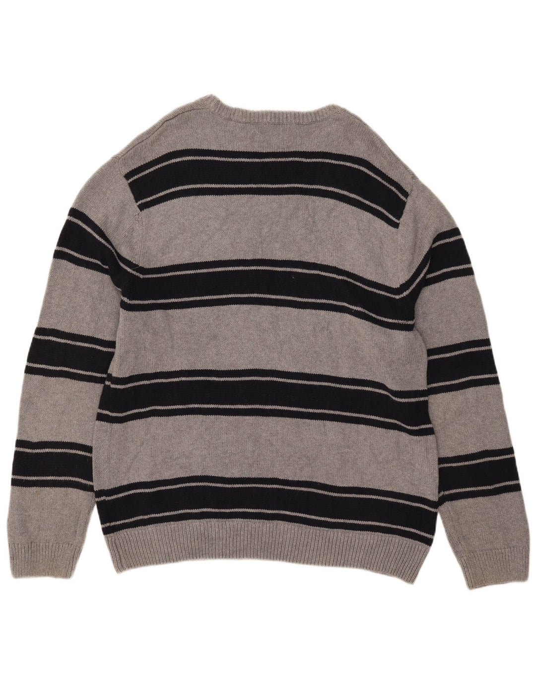 Chaps Hombre Cuello Redondo Jersey Jersey XL Gris Rayas Algodón