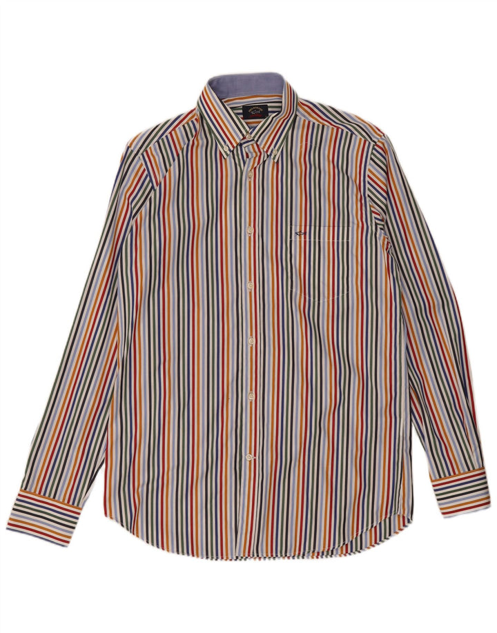 Paul & Shark Camisa para hombre Talla 39 Mediana Algodón a rayas multicolor
