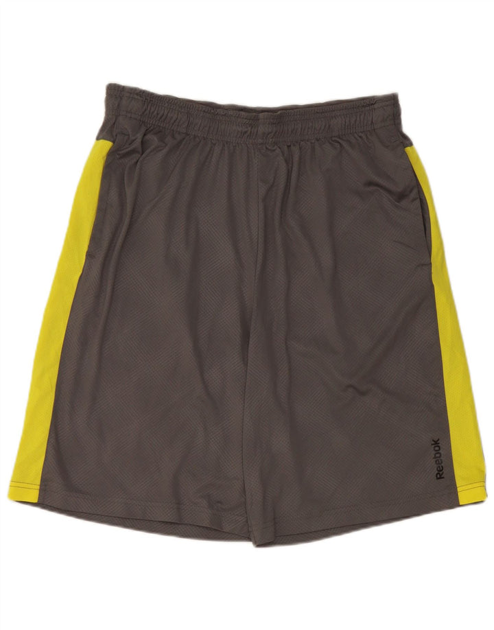 Pantalones cortos deportivos Reebok Hombre Gris medio Colorblock Poliéster