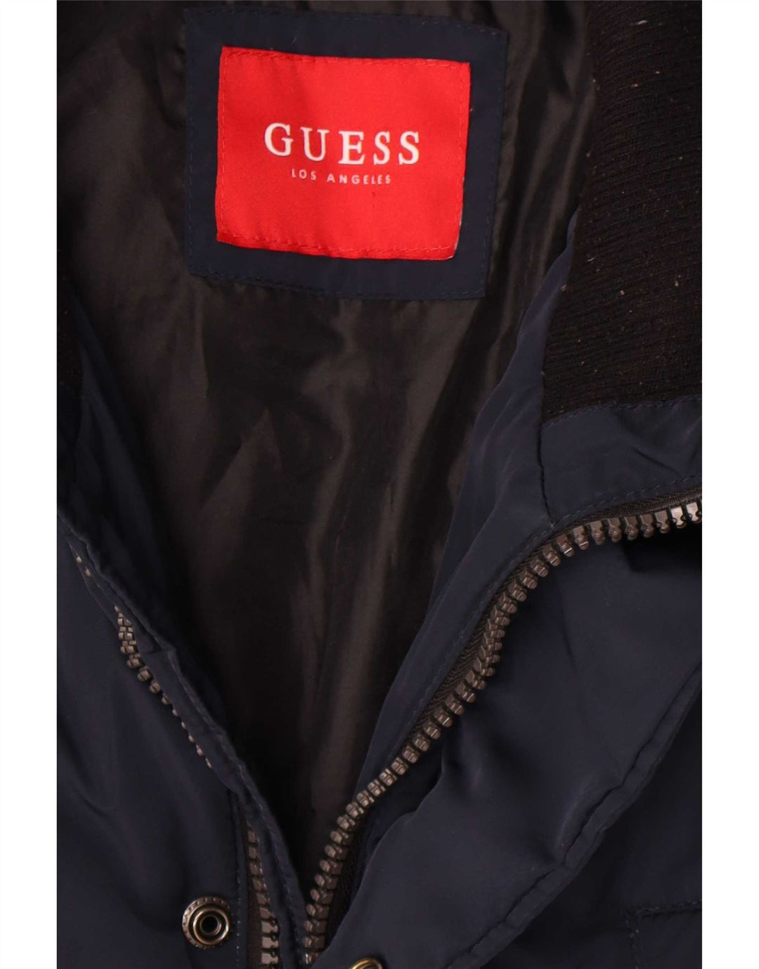 Guess Abrigo acolchado para hombre UK 40 Large Poliéster azul marino