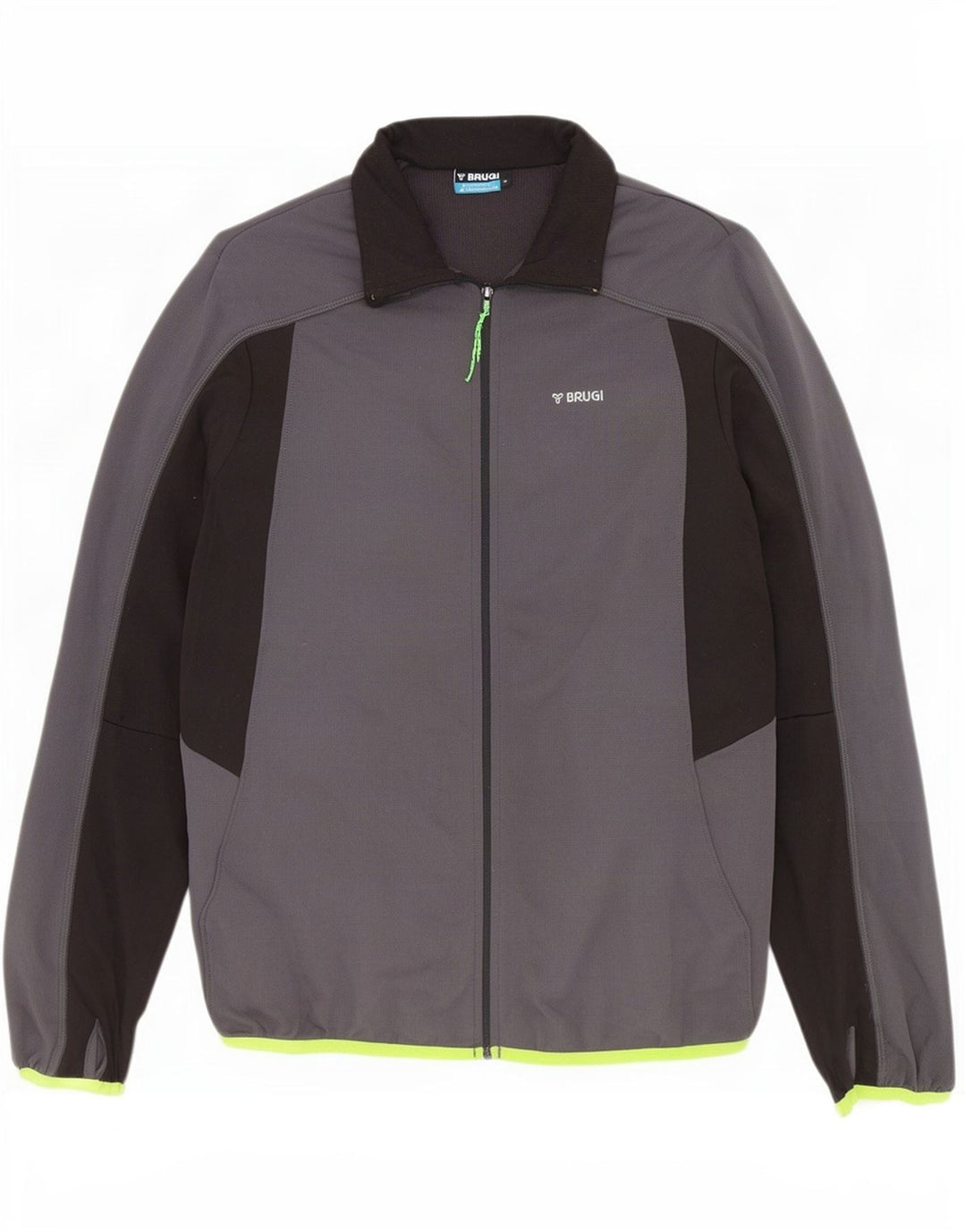 Brugi Hombre Chaqueta De Chándal Top Poliéster Color Block Gris Medio