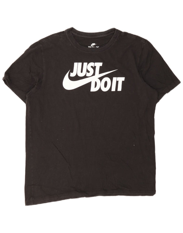 Nike - Camiseta gráfica para hombre, talla grande, algodón negro