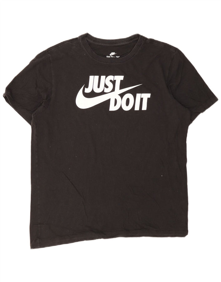 Nike - Camiseta gráfica para hombre, talla grande, algodón negro