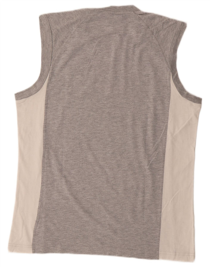 ADIDAS Hombre Graphic Vest Top Gris Medio Colorblock