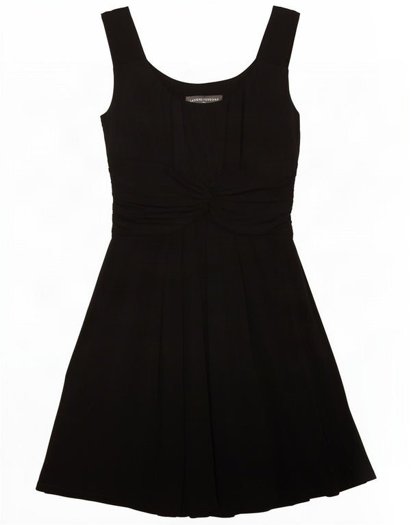Sandro Ferrone Vestido acampanado sin mangas para mujer UK 40 Small Acetato negro