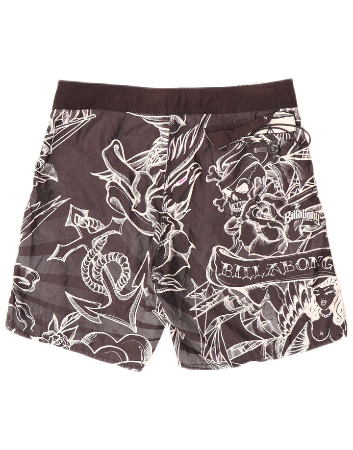 Billabong Mens Graphic Bañador Shorts Grande Poliéster Floral Negro