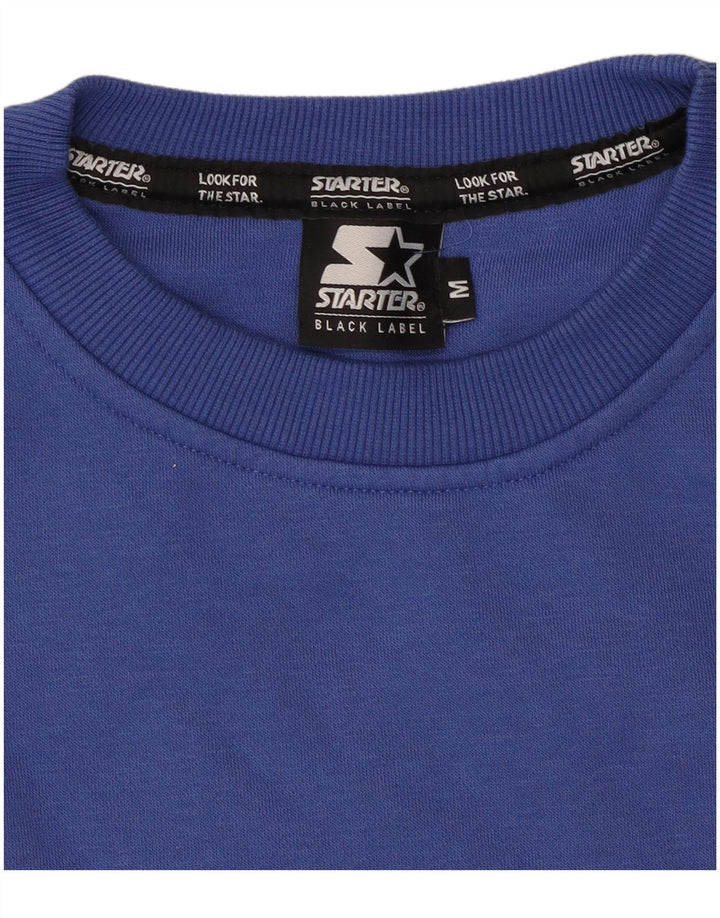 Starter Sudadera Con Estampado De Hombre De Algodón Color Block Azul Medio