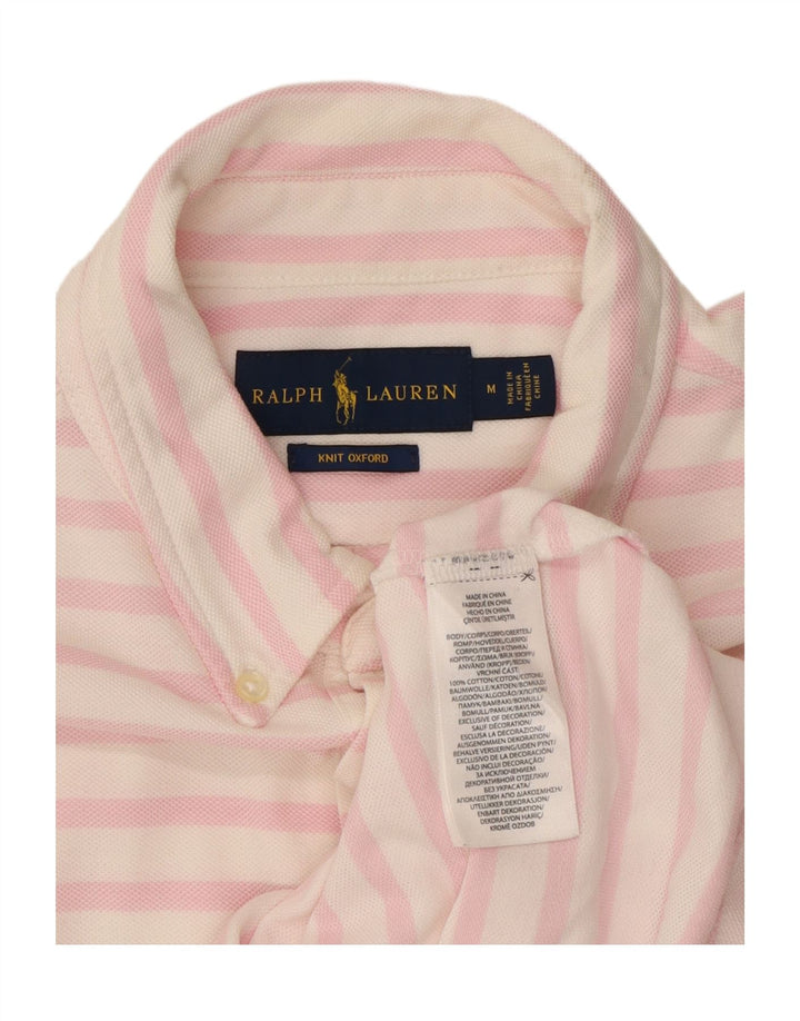 RALPH LAUREN Polo Oxford de punto para hombre de algodón a rayas rosa medio